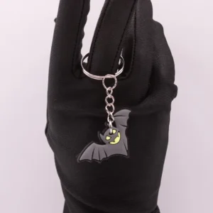 Porte-clés Chauve-souris d'Halloween en Plastique Gris - Accessoire Gothique