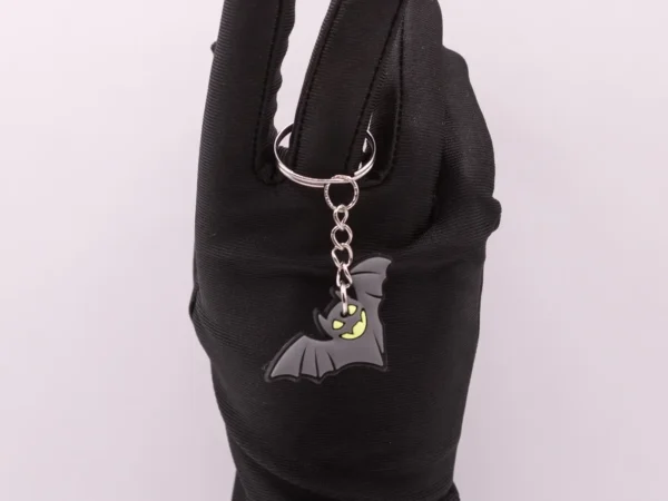 Porte-clés Chauve-souris d'Halloween en Plastique Gris - Accessoire Gothique
