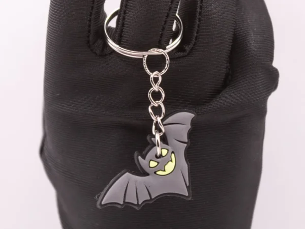 Porte-clés Chauve-souris d'Halloween en Plastique Gris - Accessoire Gothique