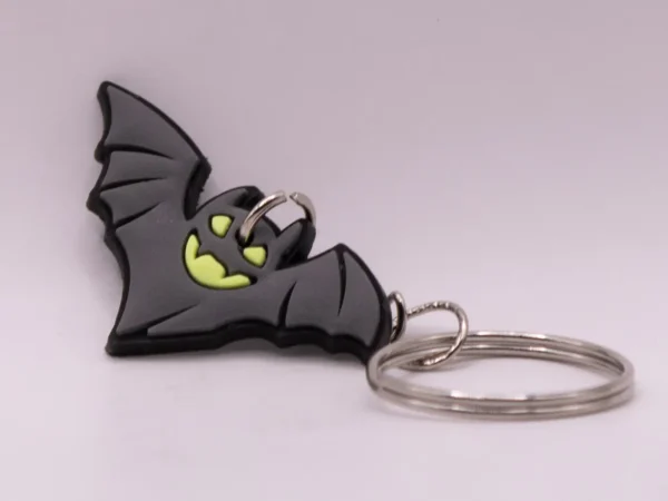 Porte-clés Chauve-souris d'Halloween en Plastique Gris - Accessoire Gothique