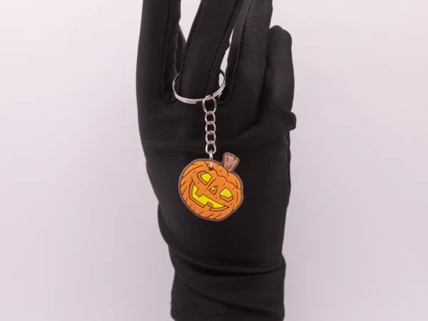 Porte-clés Citrouille Halloween - Décoration Festive en Plastique Orange