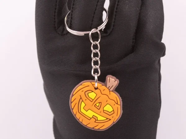 Porte-clés Citrouille Halloween - Décoration Festive en Plastique Orange