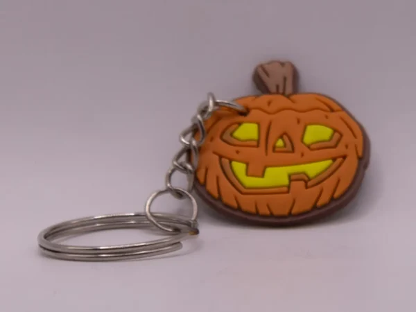 Porte-clés Citrouille Halloween - Décoration Festive en Plastique Orange