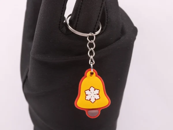 Porte-clés Cloche de Noël Festive avec Délicat Flocon de Neige
