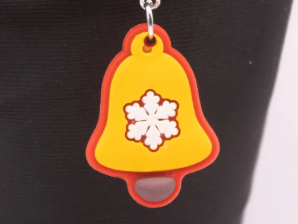 Porte-clés Cloche de Noël Festive avec Délicat Flocon de Neige