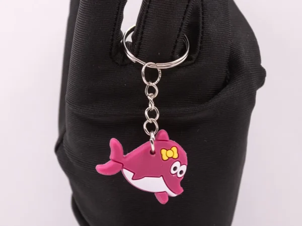 Porte-clés Dauphin Bordeaux avec Nœud Jaune - Accessoire Marin Charmant