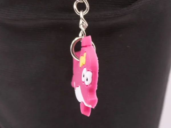 Porte-clés Dauphin Bordeaux avec Nœud Jaune - Accessoire Marin Charmant
