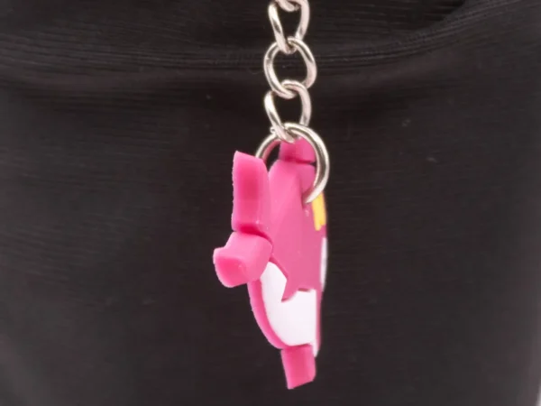 Porte-clés Dauphin Bordeaux avec Nœud Jaune - Accessoire Marin Charmant