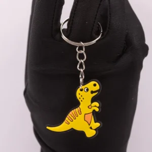 Porte-clés Dinosaure Jaune et Orange - Accessoire Préhistorique et Ludique