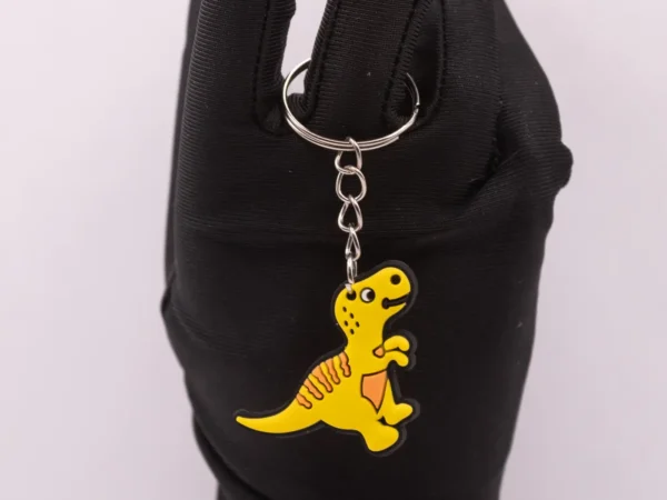 Porte-clés Dinosaure Jaune et Orange - Accessoire Préhistorique et Ludique