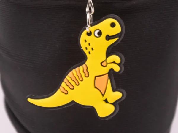 Porte-clés Dinosaure Jaune et Orange - Accessoire Préhistorique et Ludique