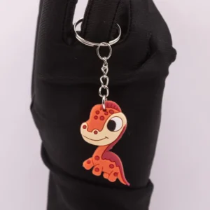 Porte-clés Dinosaure Orange vif - Accessoire préhistorique et coloré