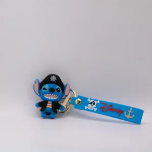 Porte-clés Disney Stitch Bleu en Silicone - Accessoire Adorable et Résistant