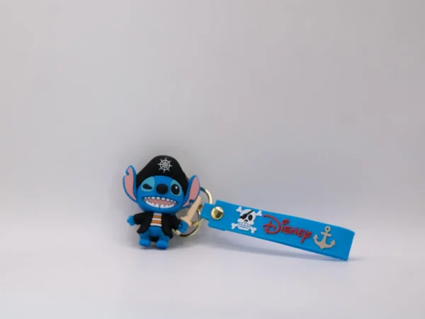 Porte-clés Disney Stitch Bleu en Silicone - Accessoire Adorable et Résistant