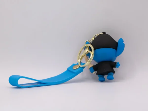 Porte-clés Disney Stitch Bleu en Silicone - Accessoire Adorable et Résistant
