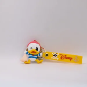 Porte-clés Disney Stitch Bleu en Silicone Souple avec Anneau en Fer Robuste