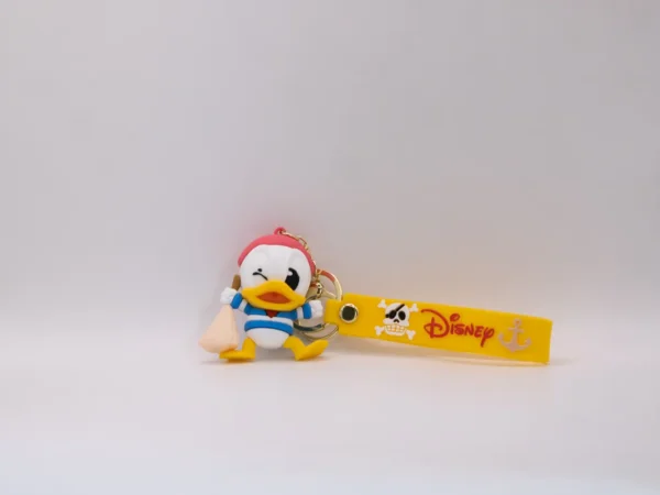 Porte-clés Disney Stitch Bleu en Silicone Souple avec Anneau en Fer Robuste