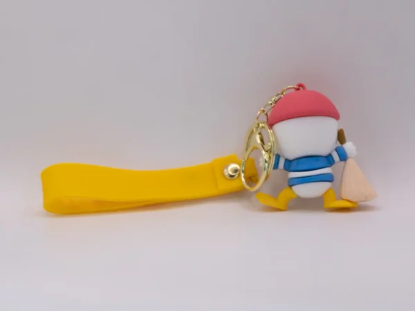 Porte-clés Disney Stitch Bleu en Silicone Souple avec Anneau en Fer Robuste