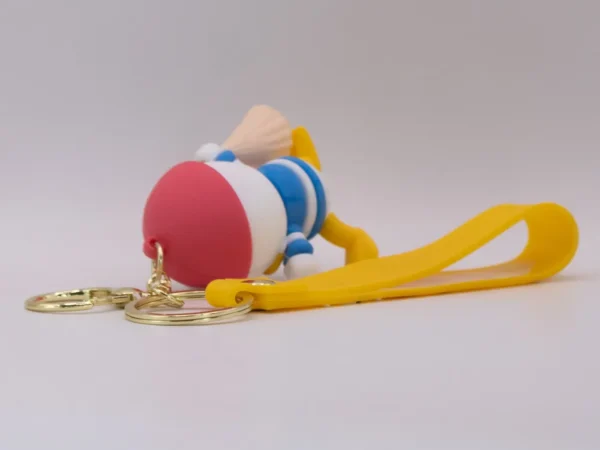 Porte-clés Disney Stitch Bleu en Silicone Souple avec Anneau en Fer Robuste