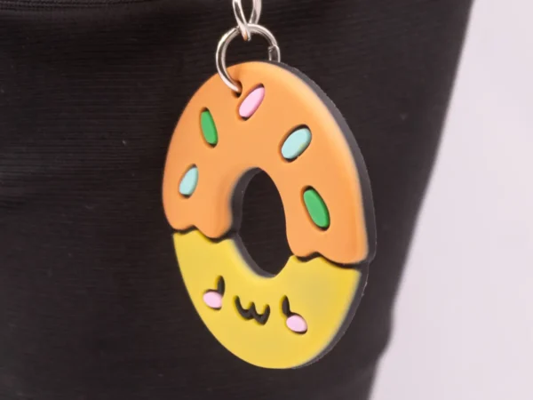 Porte-clés Donuts Multicolores Visages Gourmands et Kawaii