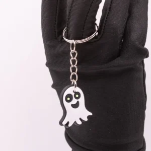 Porte-clés Fantôme Halloween en Plastique Blanc - Accessoire Spectral