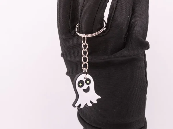 Porte-clés Fantôme Halloween en Plastique Blanc - Accessoire Spectral