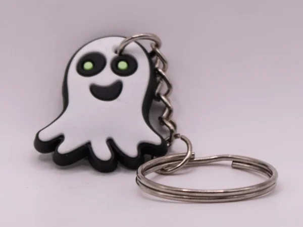Porte-clés Fantôme Halloween en Plastique Blanc - Accessoire Spectral