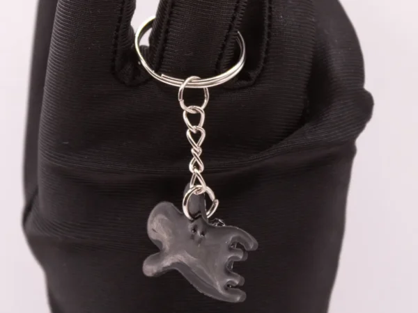 Porte-clés Fantôme Halloween - Joli Spectre Blanc avec Nœud Orange