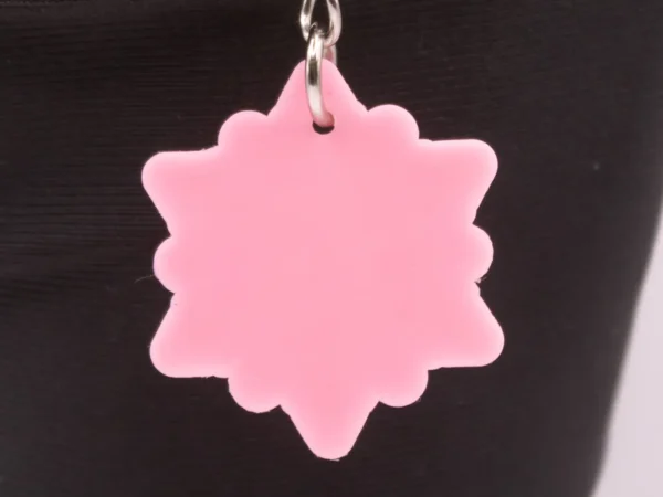 Porte-clés Flocon de Neige Rose et Blanc en Plastique