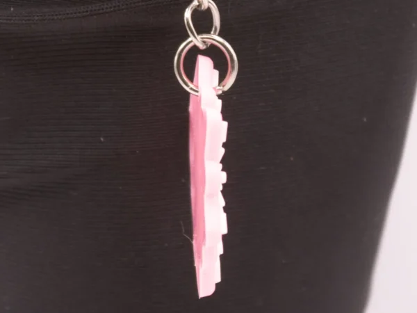 Porte-clés Flocon de Neige Rose et Blanc en Plastique
