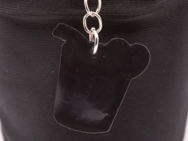 Porte-clés Gobelet avec Paille et Détails Cœur Multicolores