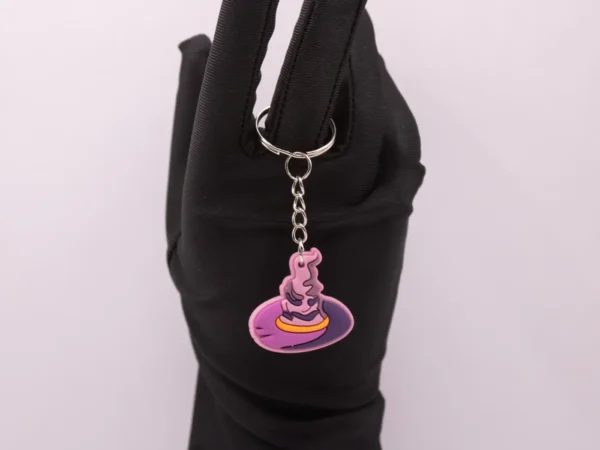 Porte-clés Halloween Visage Violet en Plastique - Accessoire Festif