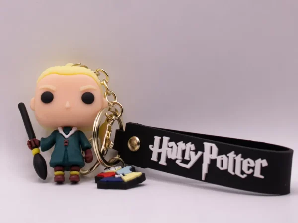 Porte-clés Harry Potter - Drago Malefoy en plastique vert Serpentard