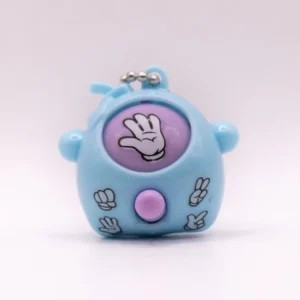 Porte-clés Interactif Bleu à Signe Changeant - Accessoire Ludique et Original