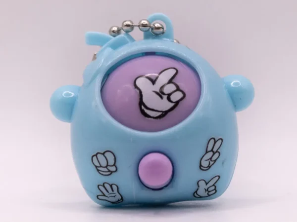 Porte-clés Interactif Bleu à Signe Changeant - Accessoire Ludique et Original