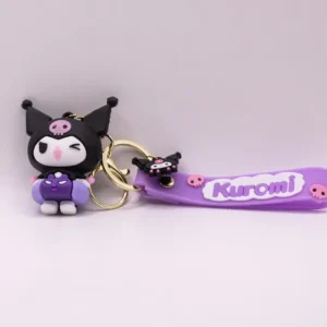 Porte-clés Kuromi avec bouée violette - Accessoire kawaii en plastique