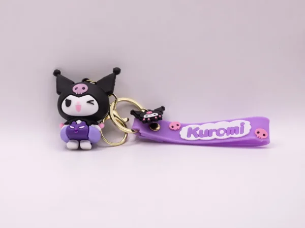 Porte-clés Kuromi avec bouée violette - Accessoire kawaii en plastique