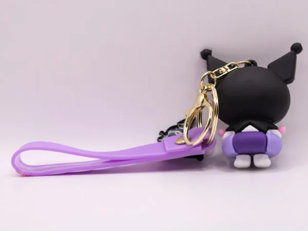 Porte-clés Kuromi avec bouée violette - Accessoire kawaii en plastique