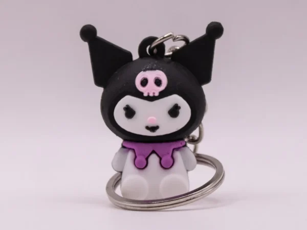 Porte-clés Kuromi Noir et Violet - Accessoire Hello Kitty en Plastique