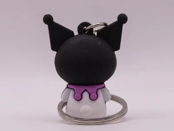 Porte-clés Kuromi Noir et Violet - Accessoire Hello Kitty en Plastique