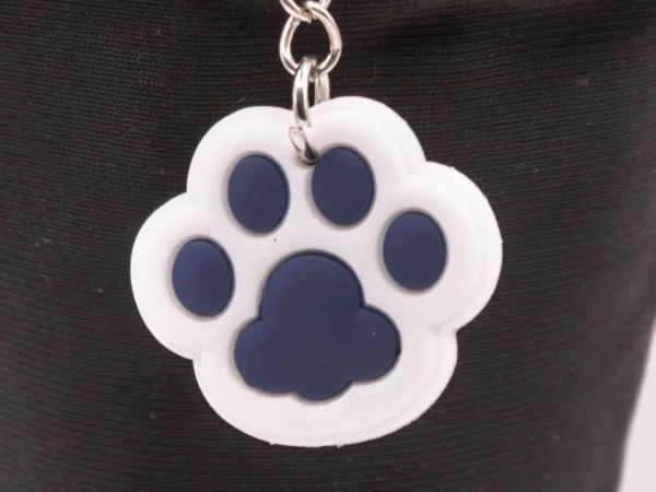 Porte-clés Patte de Chat Bleu en Plastique - Accessoire Félin Adorable