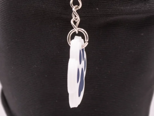 Porte-clés Patte de Chat Bleu en Plastique - Accessoire Félin Adorable