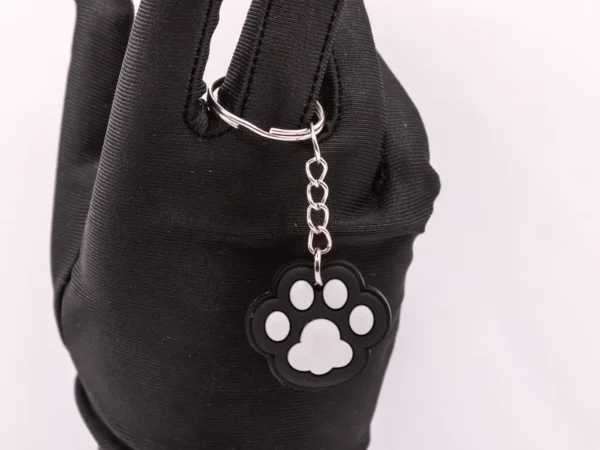 Porte-clés Patte de Chat Noir en Plastique - Accessoire Félin
