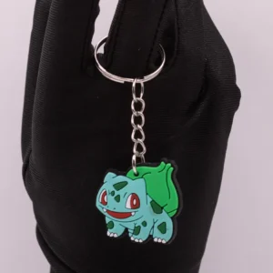 Porte-clés Pokémon Bulbizarre : Accessoire coloré en plastique pour fans