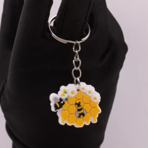 Porte-clés Ruche Abeilles Colorées - Charme Miniature et Bourdonnant