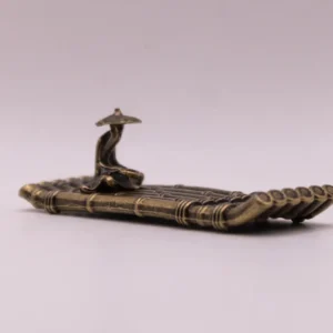 Radeau en Laiton Doré avec Figurine - Décoration Miniature