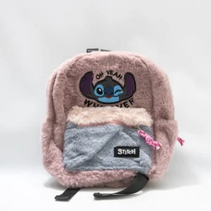 Sac à dos Stitch rose tout doux en polyester - Idéal pour les fans Disney