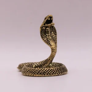 Serpent Cobra en Laiton Doré - Figurine Décorative
