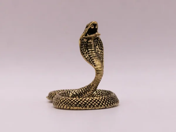 Serpent Cobra en Laiton Doré - Figurine Décorative