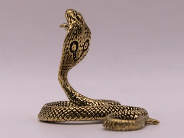 Serpent Cobra en Laiton Doré - Figurine Décorative